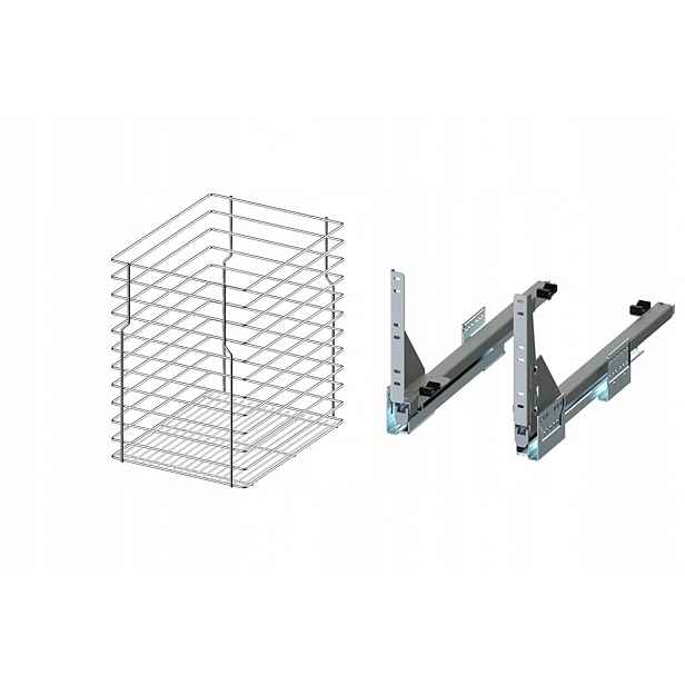 Koš do spodní skříňky Cargo 40 cm 400 Chrom 1p push tip-on Rejs plný výsuv
