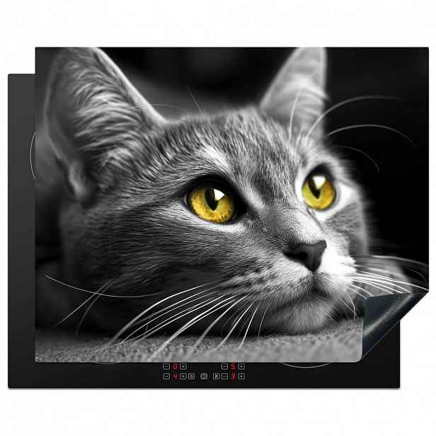 MuchoWow KRYT NA INDUKČNÍ DESKU Kočka - Grey - Zvířata - Cat 65x52 cm