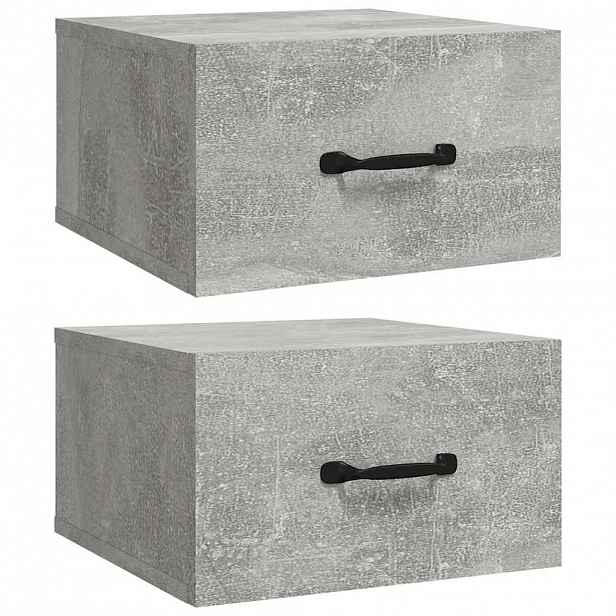 vidaXL Nástěnné noční stolky 2 ks betonově šedé 35 x 35 x 20 cm
