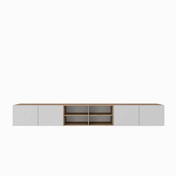 MASSENO ZÁVĚSNÝ TV STOLEK CAVA, 300/41/40 cm, dub Artisan