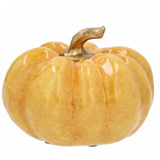 Figurka Dýně Žlutá Ozdobná Velká Na Halloween Podzim Balkon Terasa Ozdoba