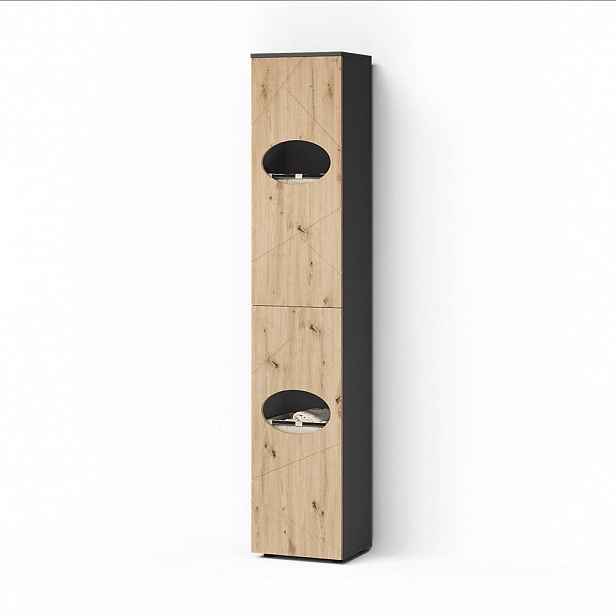 Livinity® SKŘÍŇKA NA PRÁDLO Ronco, Antracit/Řemeslný dub, 37.2 x 192 cm