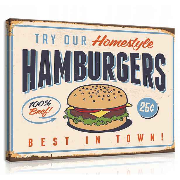 Obraz Na Plátně Plátno 100x75 Hamburger Reklama