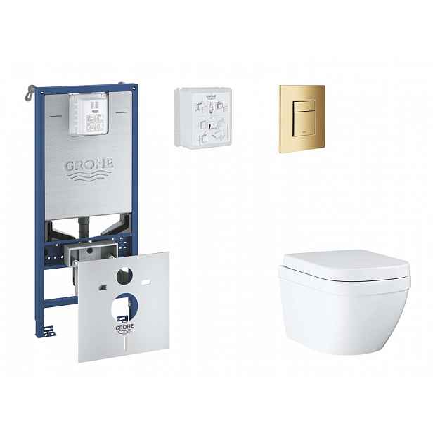 Grohe Rapid SLX - Set předstěnové instalace, klozetu, sedátka SoftClose a tlačítka Skate Cosmopolitan, Triple Vortex, Cool Sunrise SANI11BB4107