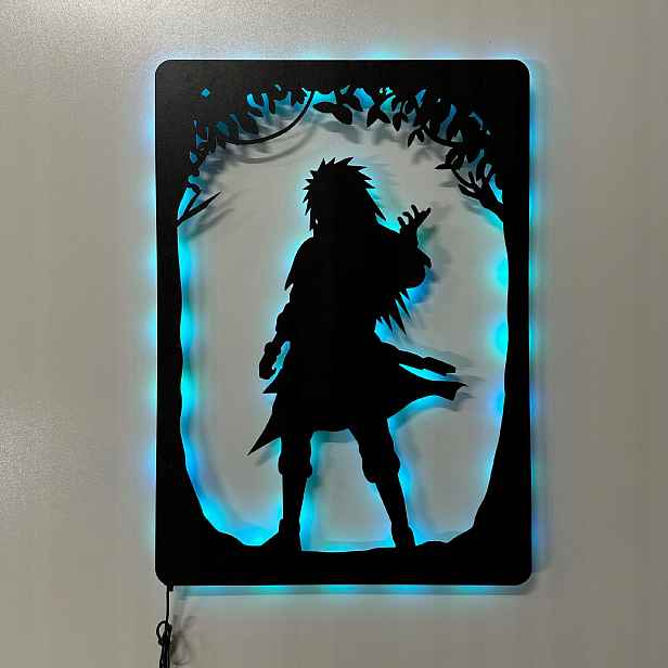 Madara Uchiha Anime Naruto 3D dřevěný obraz Noční Lampa Led Dárek