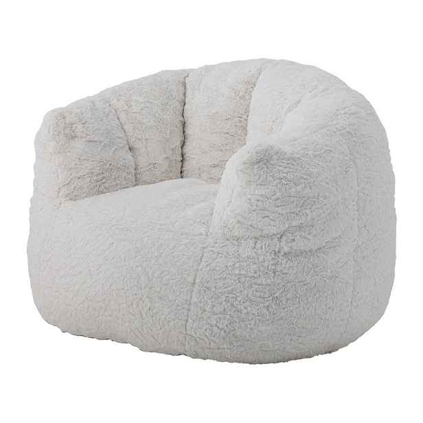 Bílé/krémové dětské křesílko z umělé kožešiny Kari – Bloomingville Mini
