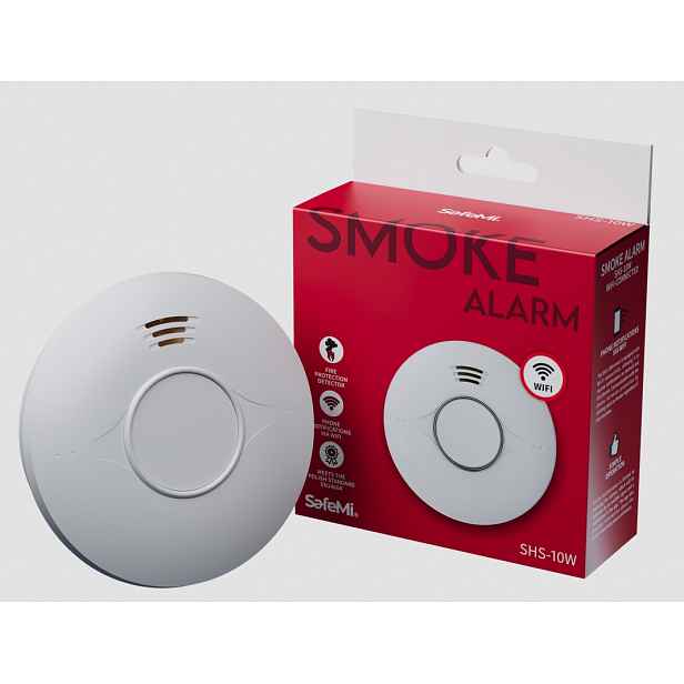 Detektor kouře je vybaven komunikačním modulem Wi-Fi SafeMi SHS-10W