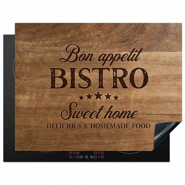 MuchoWow KRYT NA INDUKČNÍ DESKU Citace - Bistro - Dobrou chuť - Sweet home - Textura dřeva 77x59 cm