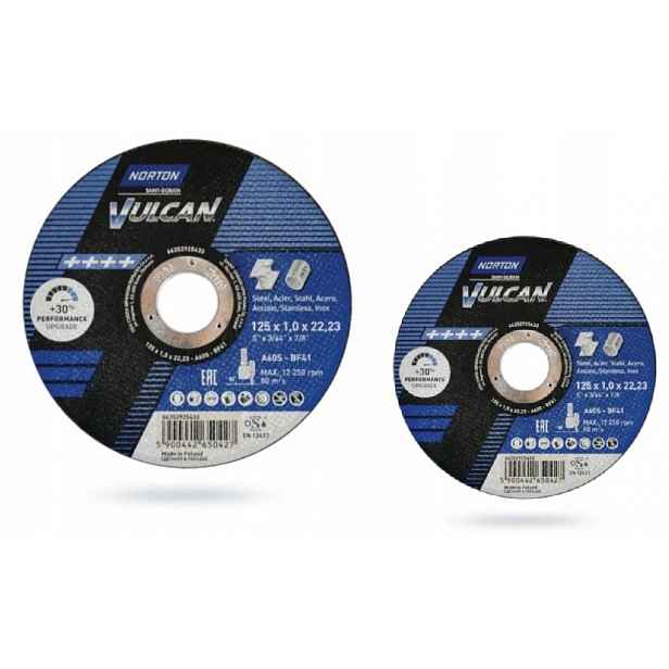 Norton Kotouč Na Řezání Kovů 125X1,0 Norton Vulcan 50 ks 50 Kotoučový Kotouč