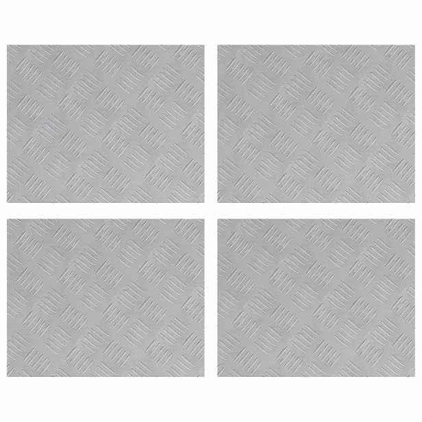 vidaXL Schodové nášlapy 4 ks 50 x 40 cm Stříbrná Hliník Obdélníkový