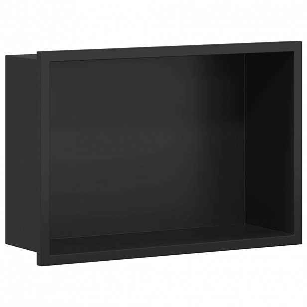 vidaXL Sprchový nik Černá 30 x 20 x 9,5 cm Nerezová ocel