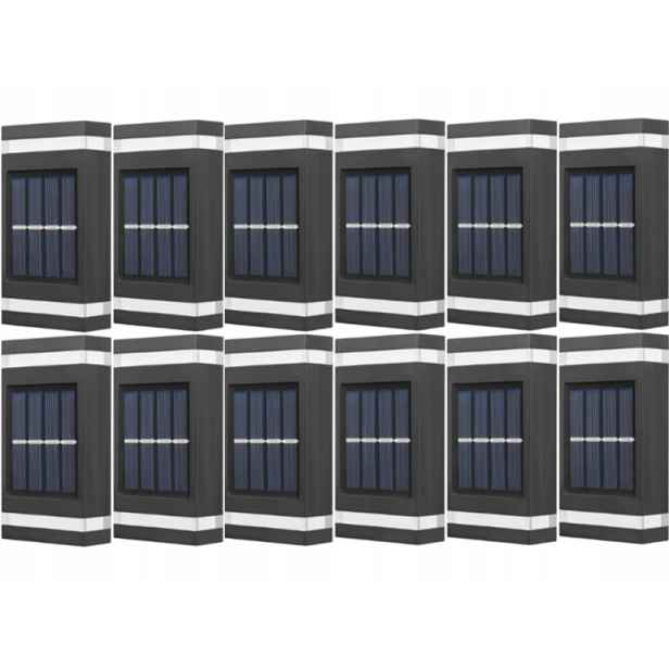 12 x Solární Led lampa Osvětlení stěny fasády se senzorem soumraku