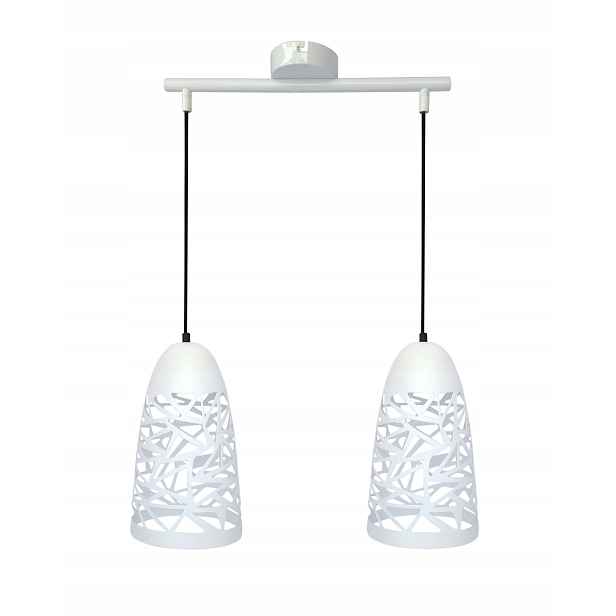 Bílé závěsné svítidlo 2X60W E27 Sabrin Candellux