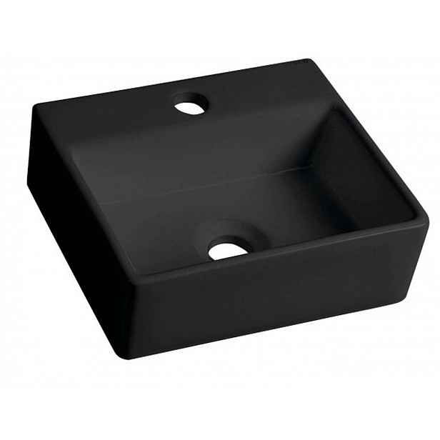 Sapho Small - Umývátko GIULIA 34x29 cm, bez přepadu, otvor pro baterii, černá mat BH7002B