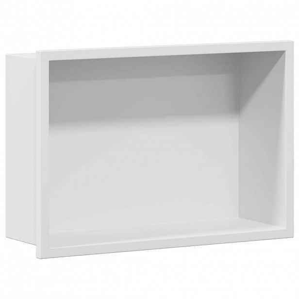 vidaXL Sprchový nik Bílá 30 x 20 x 9,5 cm Nerezová ocel