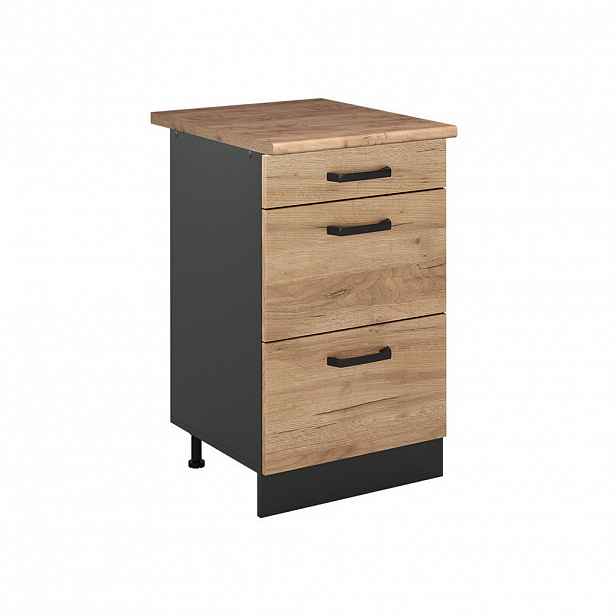 Vicco SPODNÍ SKŘÍŇKA KUCHYŇSKÉ LINKY R-Line, Zlatý mocný dub/Antracit, 50 cm pracovná doska Dub Goldkraft
