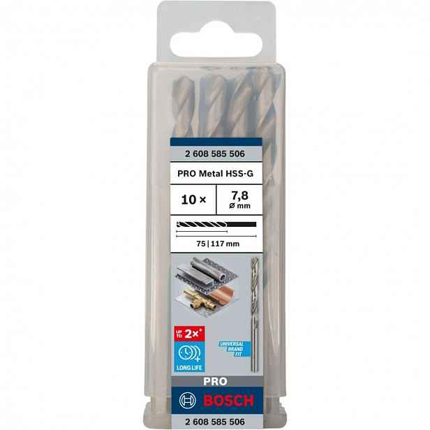Bosch - Sada vrtáků do kovu, 7,8x117 mm, 10 ks 2608585506