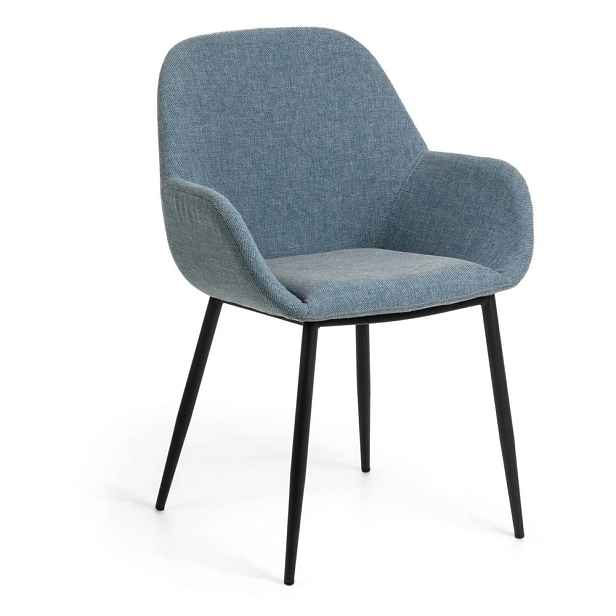 Modré čalouněné jídelní křeslo Konna – Kave Home