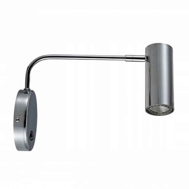 Nástěnná lampa loftová chromovaná, nastavitelná nad postel nad skříňku Tubo