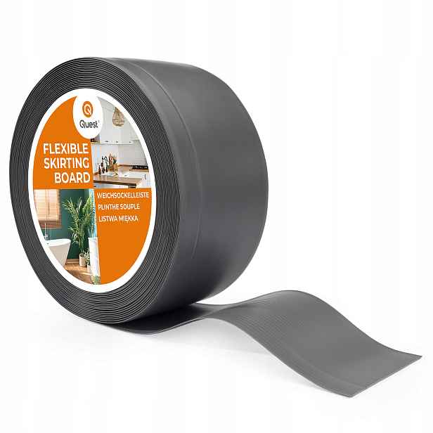 Pvc soklová lišta 100/25 tmavě šedá, 25 m, pružná, soklová