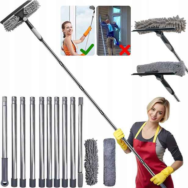 Stěrka Vody Na Sklo Teleskopická Myčka Zrcadel Oken Sprchových Koutů 424 CM