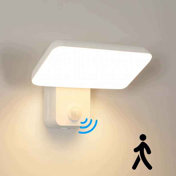 Venkovní Nástěnné Svítidlo Zahradní Lampa Bílá S Pohybovým Senzorem 16W 3000K IP65