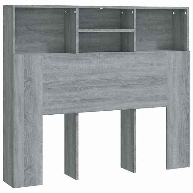 vidaXL Čelo postele s úložným prostorem šedé sonoma 120x19x103,5 cm