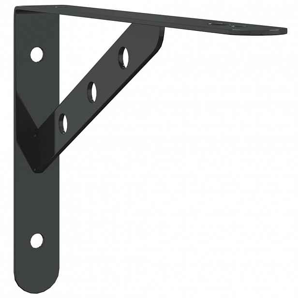 vidaXL Policové držáky 4 ks 23,5 x 2,5 x 15,5 cm černé nerezová ocel