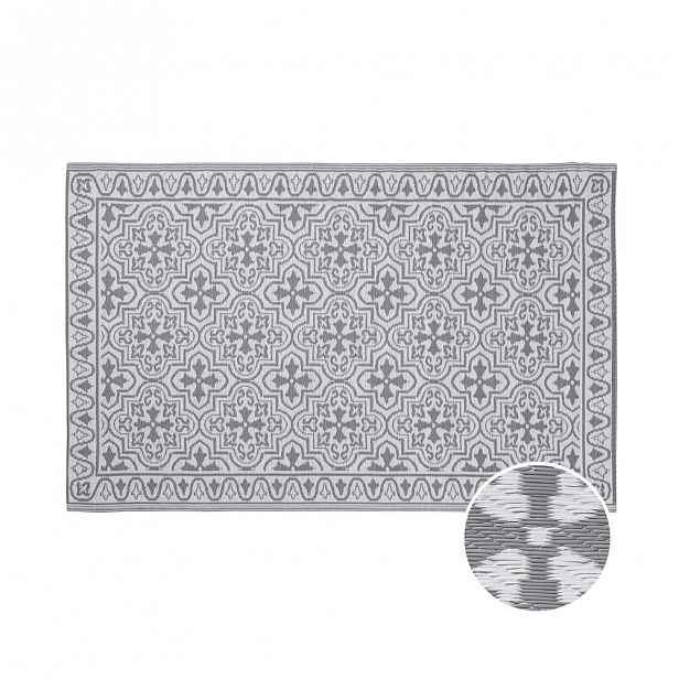 Butlers COLOUR CLASH Vnitřní a venkovní koberec kachličky 180 x 120 cm - šedá/bílá