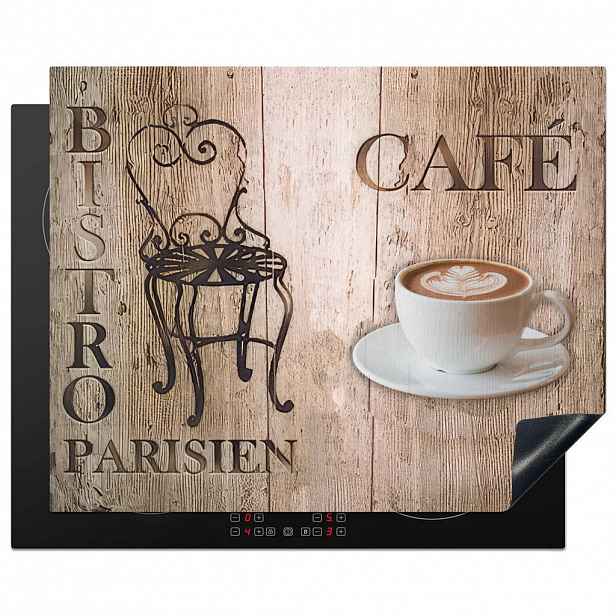 MuchoWow KRYT NA INDUKČNÍ DESKU Bistro Parisien - Kavárna - Káva - Vintage 65x52 cm