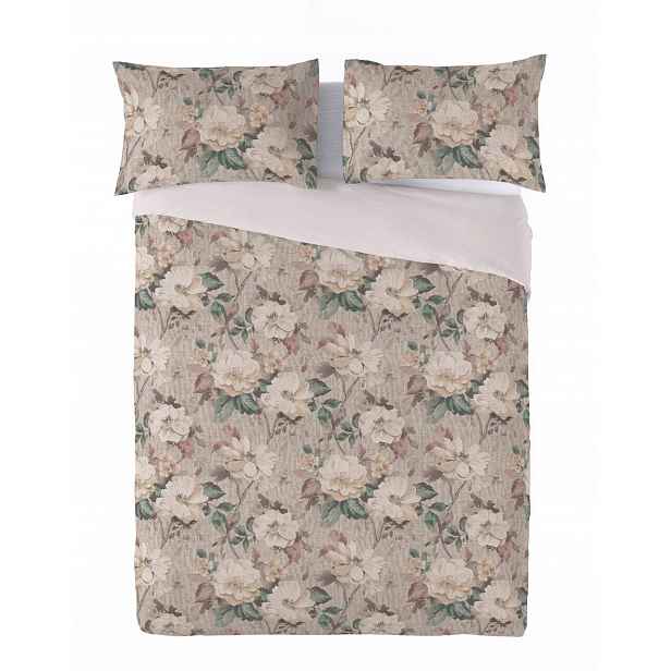 Povlečení Lněná Linen Tisk 160x200 Růže 04