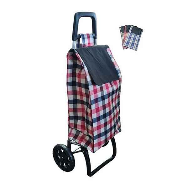 taška s kol., KÁRO MIX barev, výška 100cm, textil