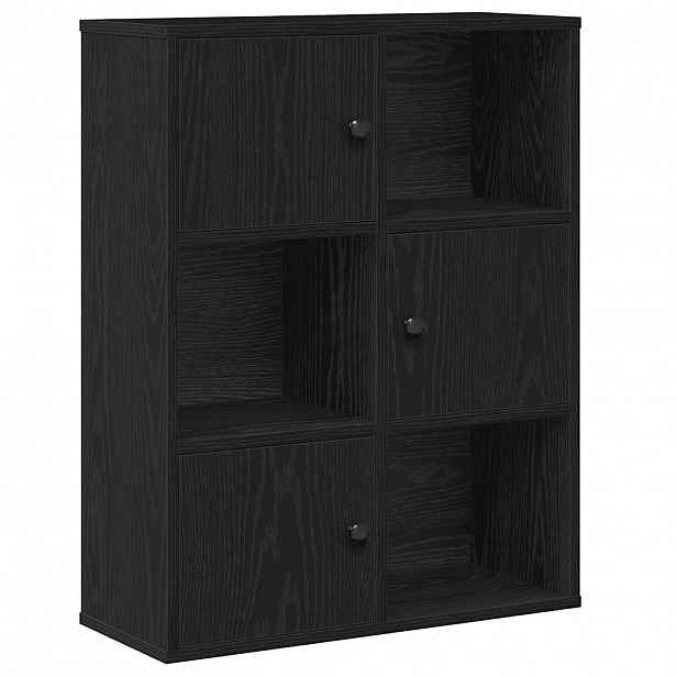vidaXL Knihovna černý dub 60x24x76,5 cm kompozitní dřevo