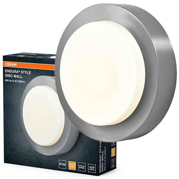 Zahradní nástěnné svítidlo Led Fasádní lampa 8W 370lm 3000K Hliník IP44 Osram