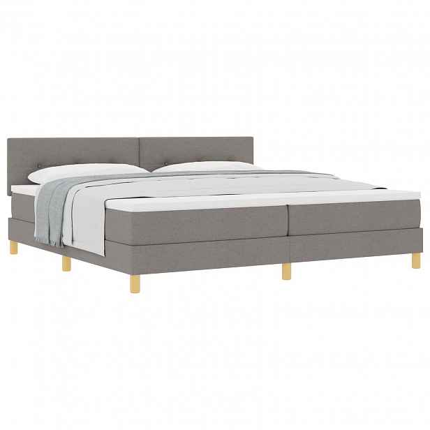 vidaXL Postel s boxspringem s polštářem Taupe 200 x 200 cm textil