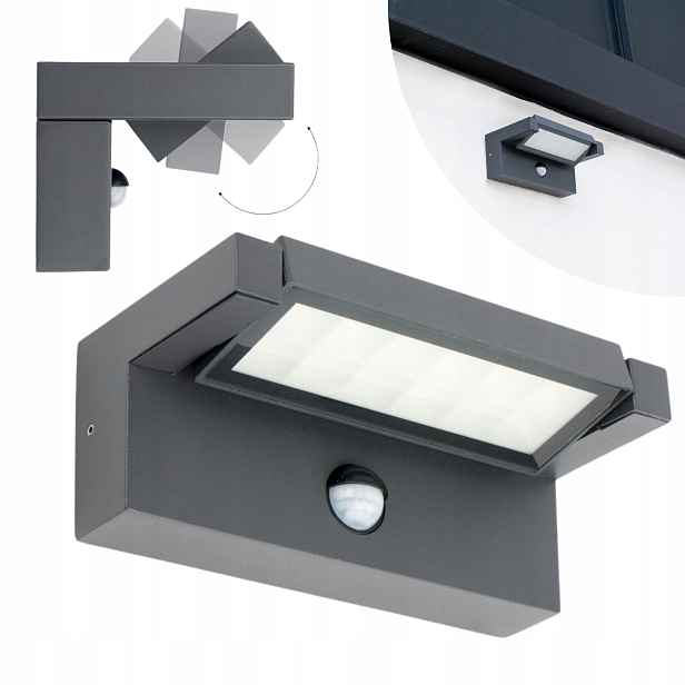 Nástěnné svítidlo s Led pohybovým senzorem 21W tmavě šedé IP65 Su-ma