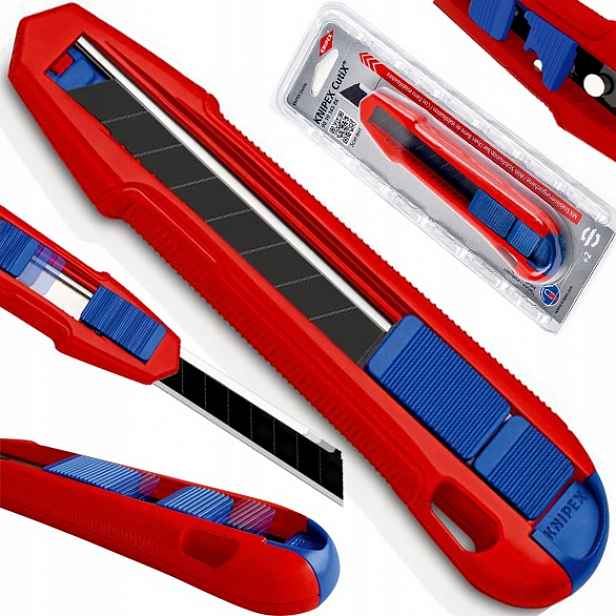 Nůž s odlamovacím ostřím CutiX 18 mm se 3 čepelemi Knipex 90 10 165 Bk