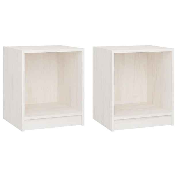 vidaXL Noční stolky 2 ks bílé 35,5x33,5x41,5 cm masivní borové dřevo