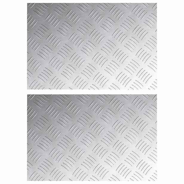 vidaXL Schodové nášlapy 2 ks 60 x 40 cm Stříbrná Hliník Obdélníkový