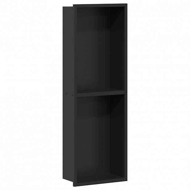 vidaXL Sprchový nik Černá 60 x 20 x 9,5 cm Nerezová ocel