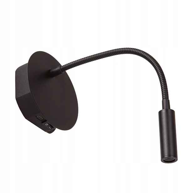 Nástěnné svítidlo nastavitelné Led černé flexibilní rameno pro čtení Lucide