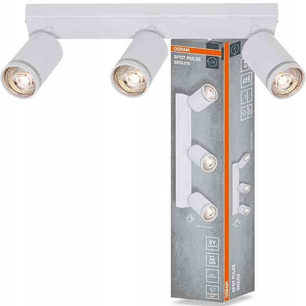 Nástěnné svítidlo stropní svítidlo Led reflektor Spot 3x GU10 Bílý Pulse Osram