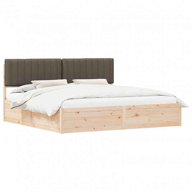 vidaXL Rám postele s čalouněným čelem s čelo Taupe 200 x 200 cm
