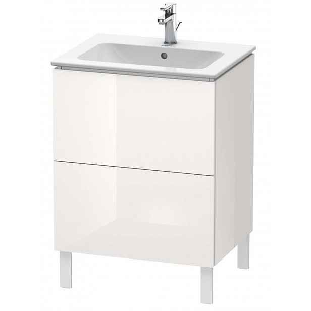 Duravit L-Cube - Umyvadlová skříňka 86x62x48 cm, 2 zásuvky, lesklá bílá LC662502222