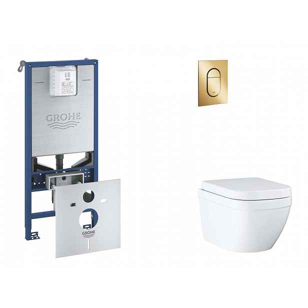 Grohe Rapid SLX - Set předstěnové instalace, klozetu, sedátka SoftClose a tlačítka Arena Cosmopolitan S, Triple Vortex, Cool Sunrise SANI11BB4110