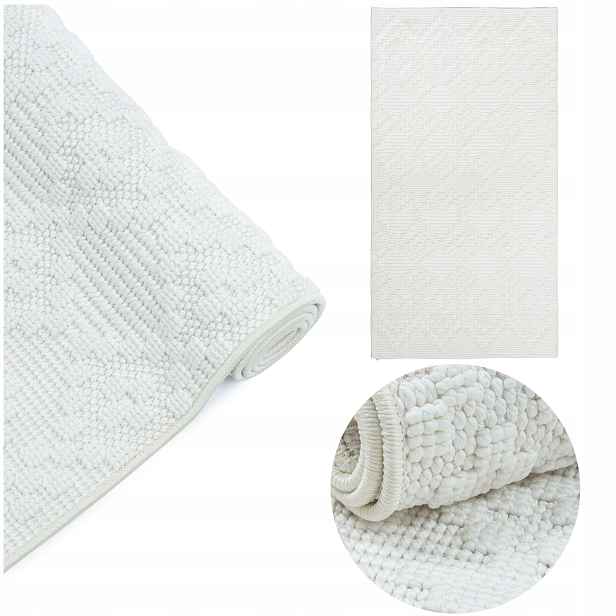 Koberec Boho Japandi béžový 80x150 cm krémový Bílý