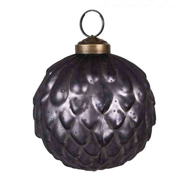 Tmavě fialová skleněná vánoční ozdoba - 8*8 cm Clayre & Eef