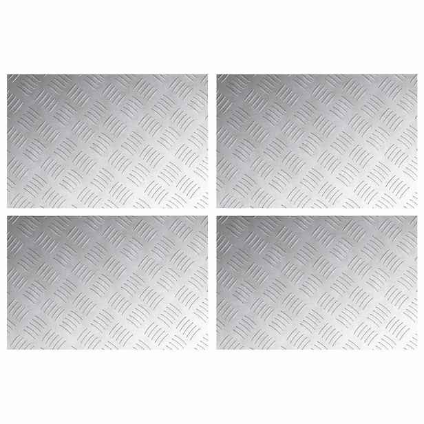 vidaXL Schodové nášlapy 4 ks 60 x 40 cm Stříbrná Hliník Obdélníkový