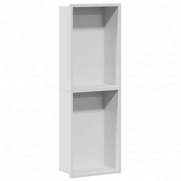 vidaXL Sprchový nik Bílá 60 x 20 x 9,5 cm Nerezová ocel