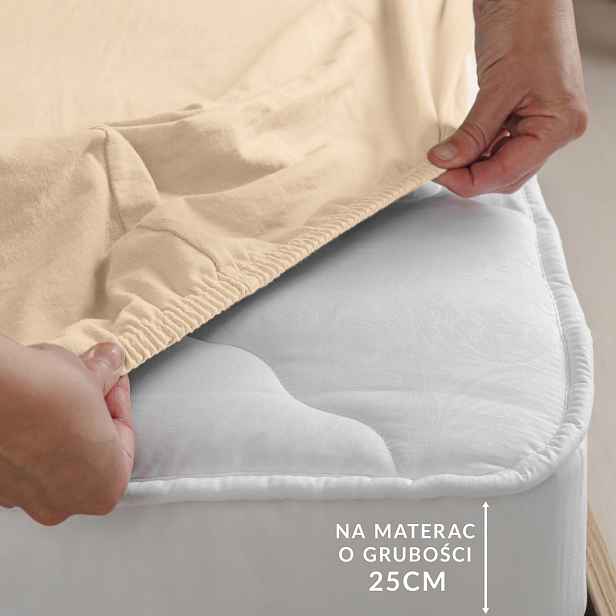 Prostěradlo jersey elastan s gumičkou 140x200x25 pískové Darymex